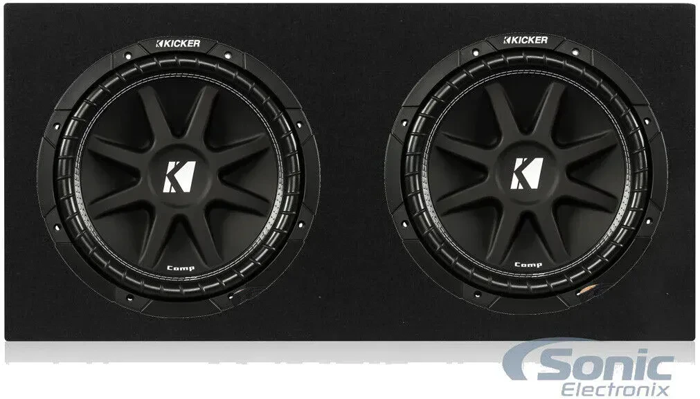 Сабвуфер для авто Kicker 43C124 (12", 600W, 4 Ом, набор, пара) в двухсекционном закрытом корпусе