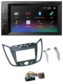 Pioneer DAB MP3 2DIN Bluetooth USB Autoradio für Ford C-Max (ab 10) grau