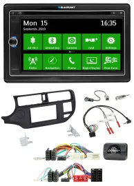 Blaupunkt Bluetooth 2DIN Lenkrad DAB USB TMC Navigation für Kia Rio UB 11-15 sch