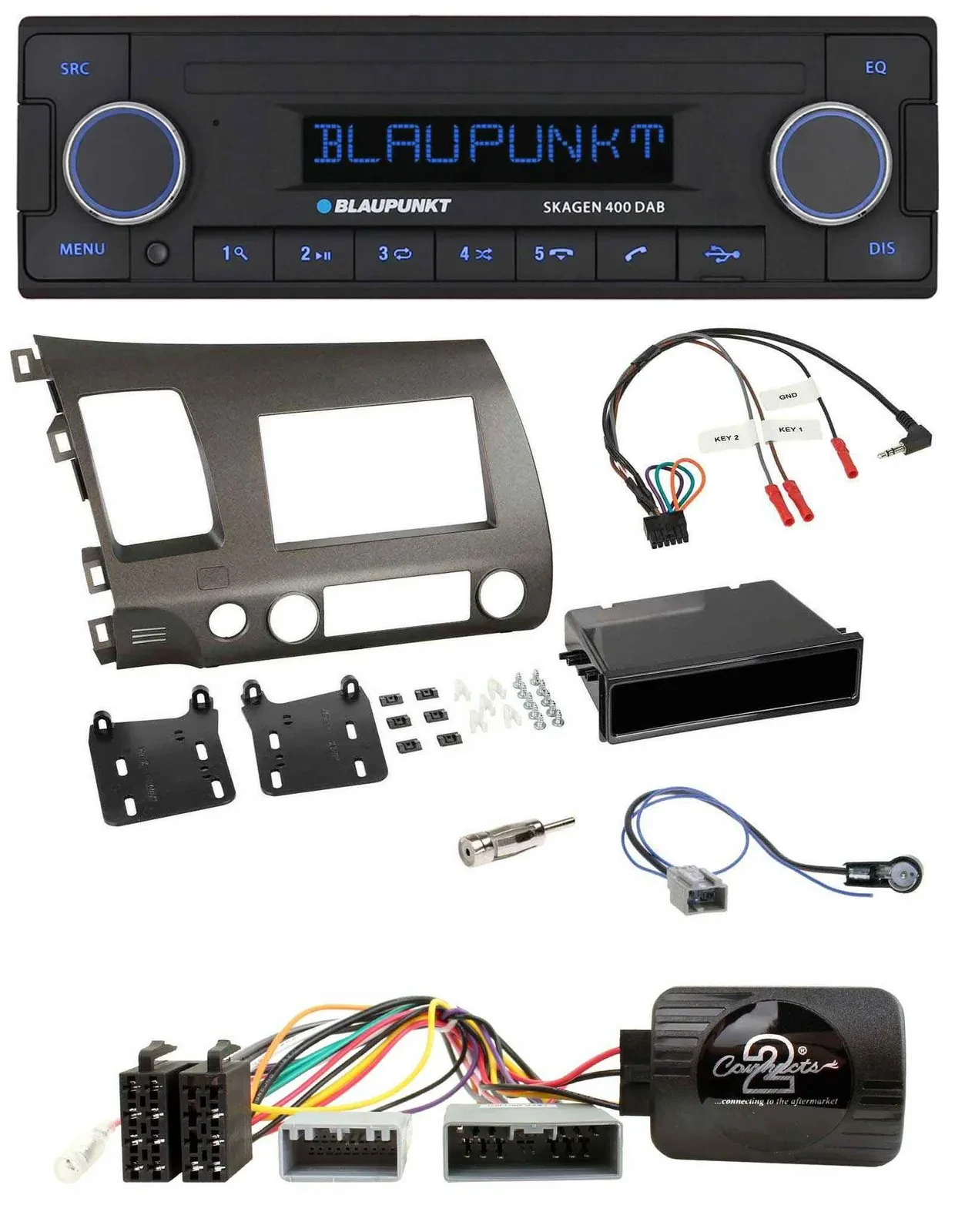 Blaupunkt DAB USB Bluetooth Lenkrad Autoradio für Honda Civic Hybrid 2006-2010 a