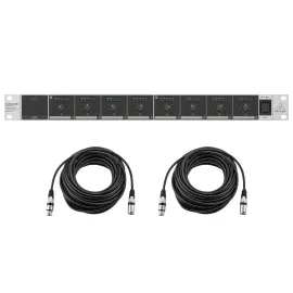 Behringer DS2800 Professional 2-Input/8-Output Distribution Splitter, Bundle wit