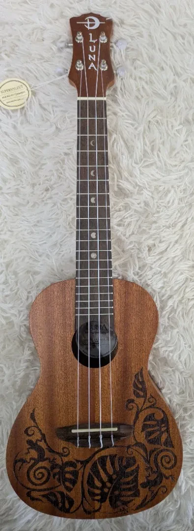 Luna Guitars Luna UKE MO MAH L Left Handed Lizard Mahogany Concert Acoustic Ukulele with Bag