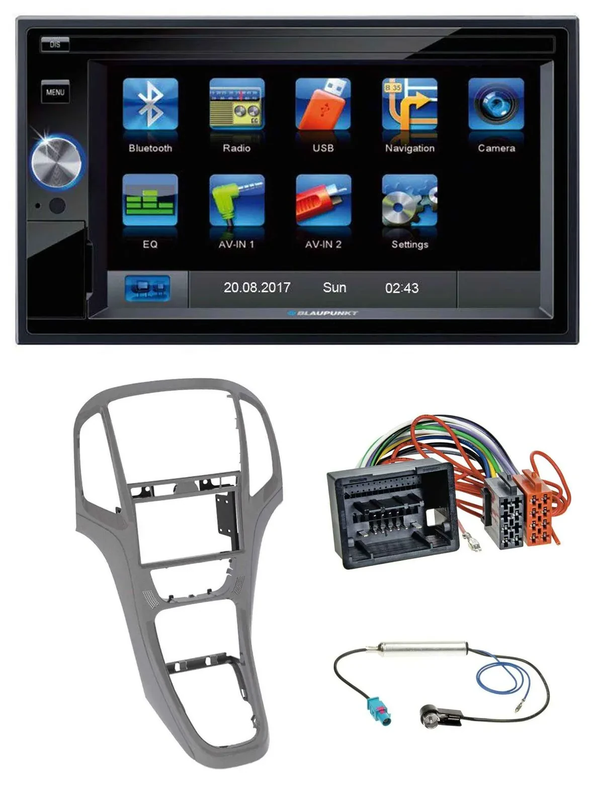 Blaupunkt SD Bluetooth 2DIN MP3 USB AUX Autoradio für Opel Astra J ab 09 Titangr