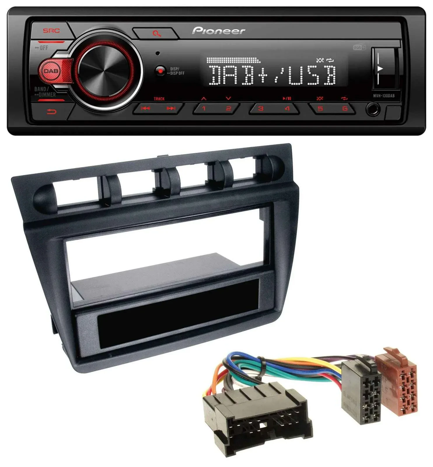 Pioneer MP3 1DIN DAB USB AUX Autoradio für Kia Picanto (ab 2006) - schwarz