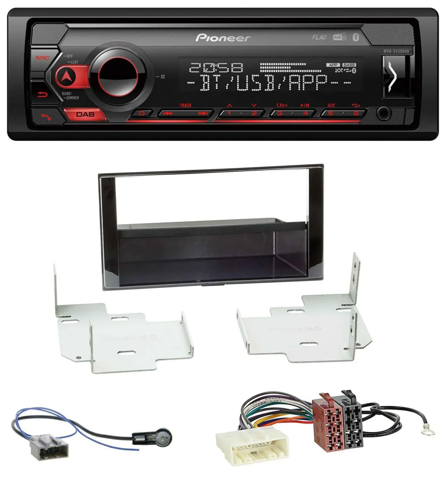Pioneer MP3 USB DAB Bluetooth Autoradio für Nissan Micra, Note (ab 2013)