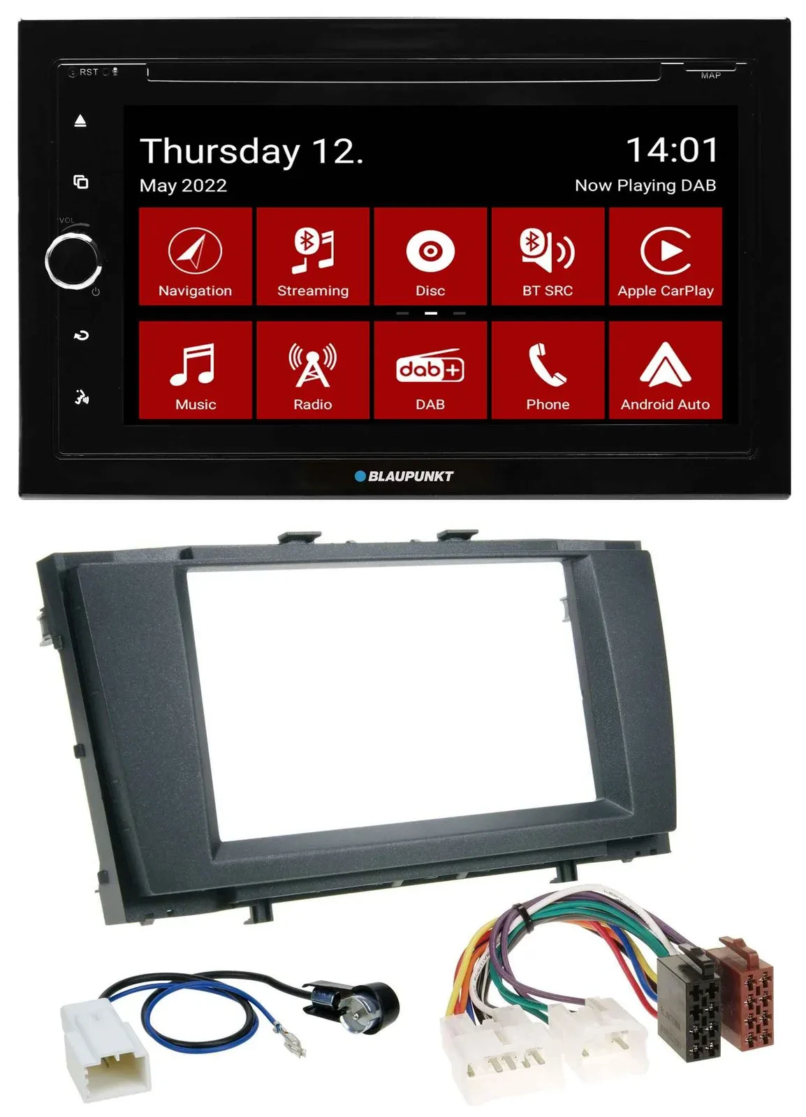 Автомагнитола для Toyota Avensis 2009–2015 Blaupunkt 2DIN, MP3, DVD, Bluetooth, DAB, USB