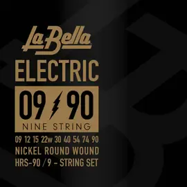 Струны для 9-ти струнной электрогитары La Bella HRS-90 Nickel Electric 9-90