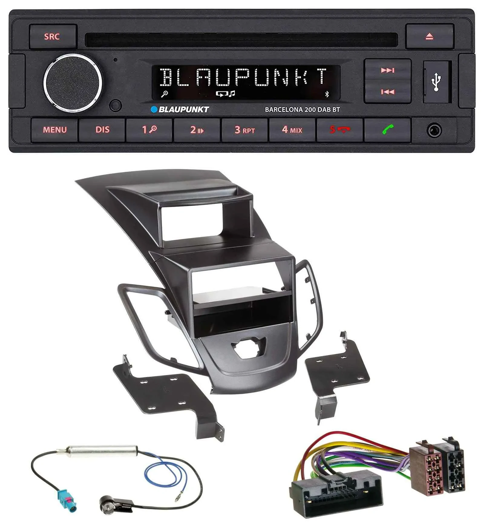 Blaupunkt USB DAB CD Bluetooth MP3 Autoradio für Ford Fiesta 10-17 Display schwa