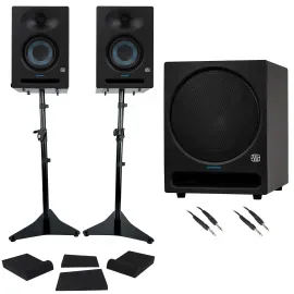 Студийные мониторы PreSonus Eris Studio 5 (активные, 5", набор, пара) + сабвуфер PreSonus Eris Pro Sub 10 (10") + стойки RVSM5