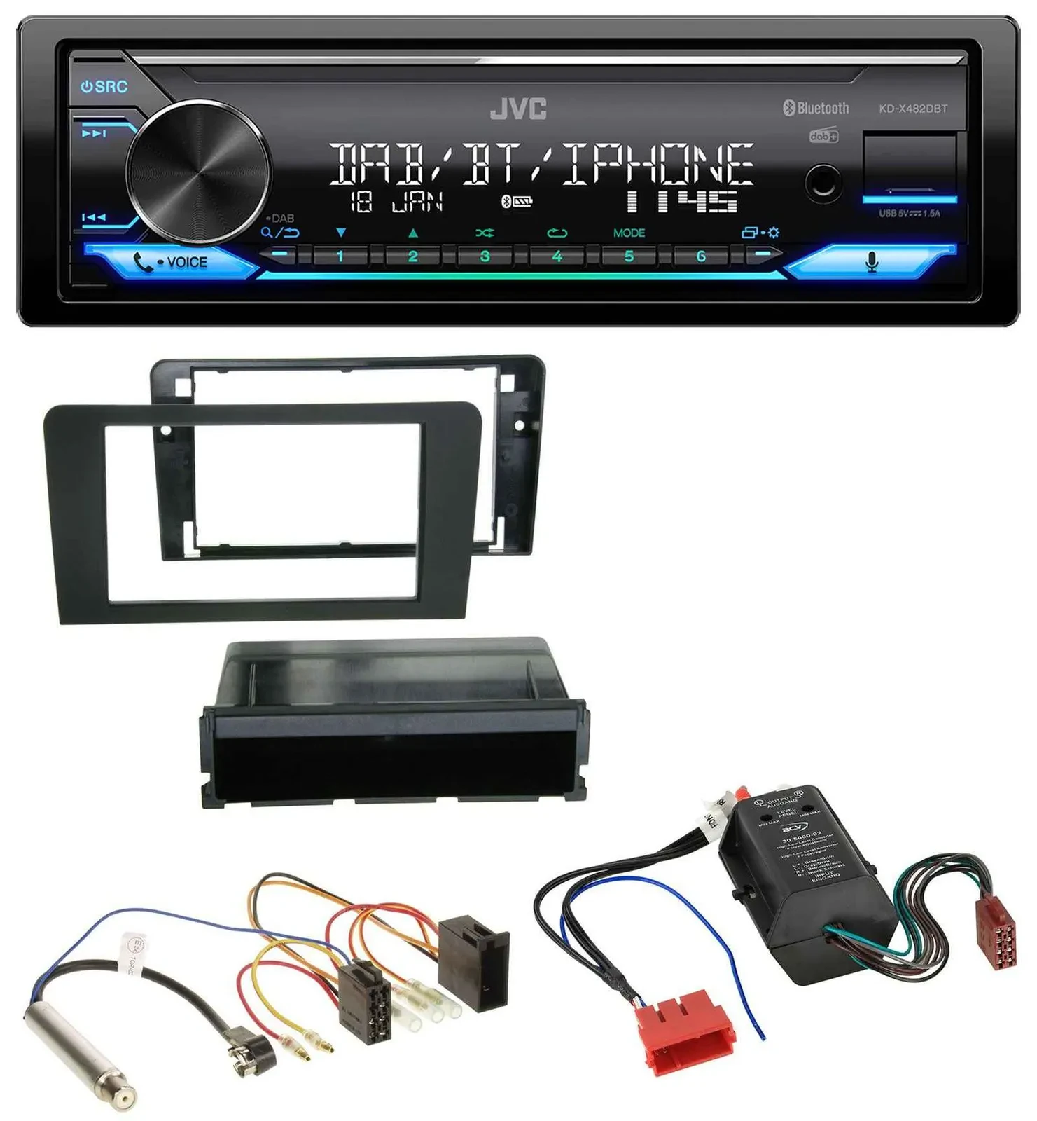 JVC Bluetooth DAB USB MP3 Autoradio für Audi A3 8P 03-06 Symphony Bose Aktivsyst