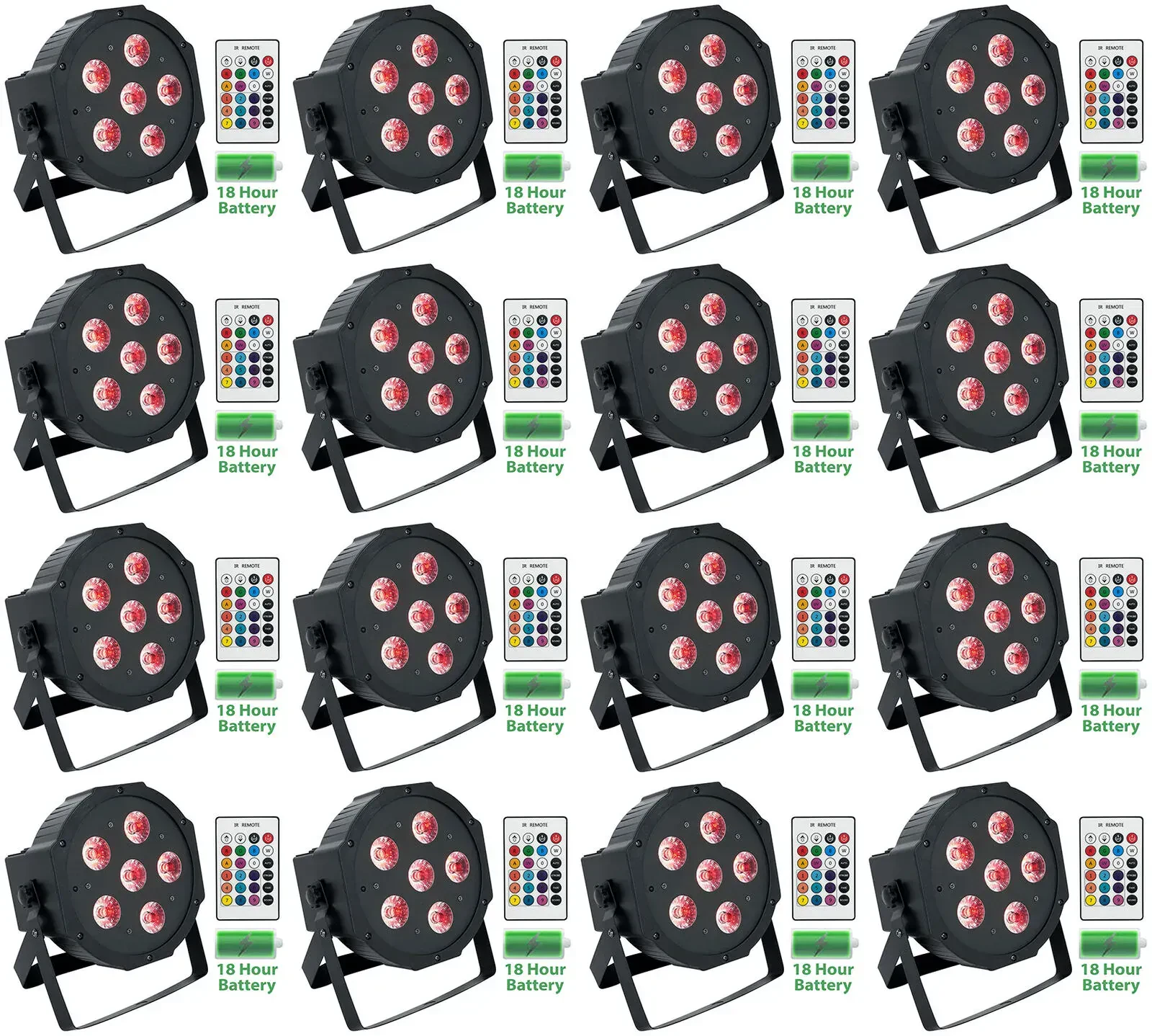 Светодиодный прибор Rockville BATTERY PAR 61 Black (16 штук)