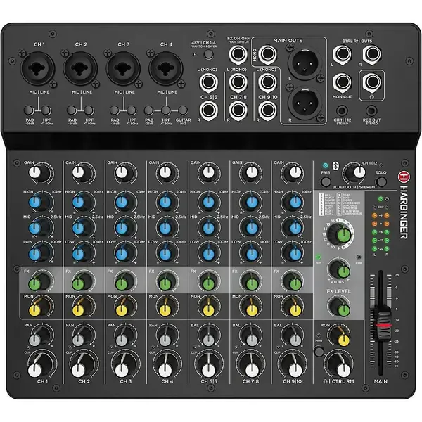 Аналоговый микшер Harbinger LV12 12-Channel Analog Mixer with Bluetooth & FX