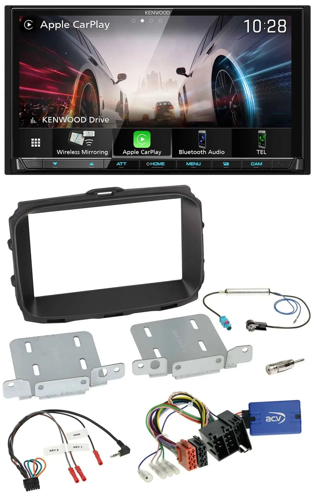 Автомагнитола для Alfa Romeo Giulietta Kenwood 2DIN USB DAB Bluetooth с поддержкой кнопок на руле