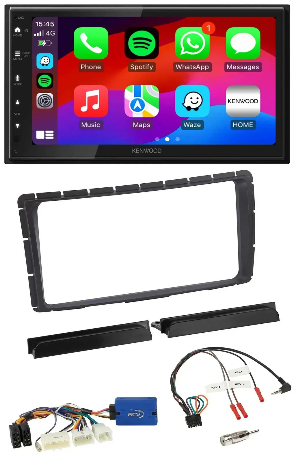 Автомагнитола Kenwood 2DIN USB Bluetooth DAB для Toyota Hilux (с 2011), 28-pin