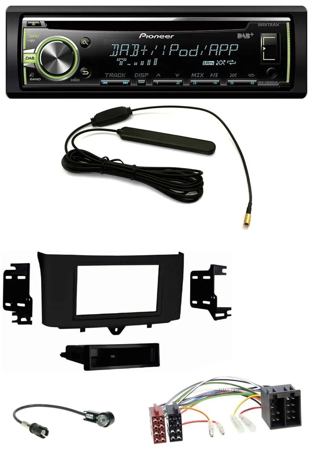 Pioneer MP3 USB CD DAB AUX Autoradio für Smart ForTwo (2010-2015)