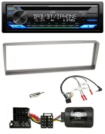 JVC Bluetooth Lenkrad USB DAB CD Autoradio für Alfa Romeo 156 ab 2003 silber