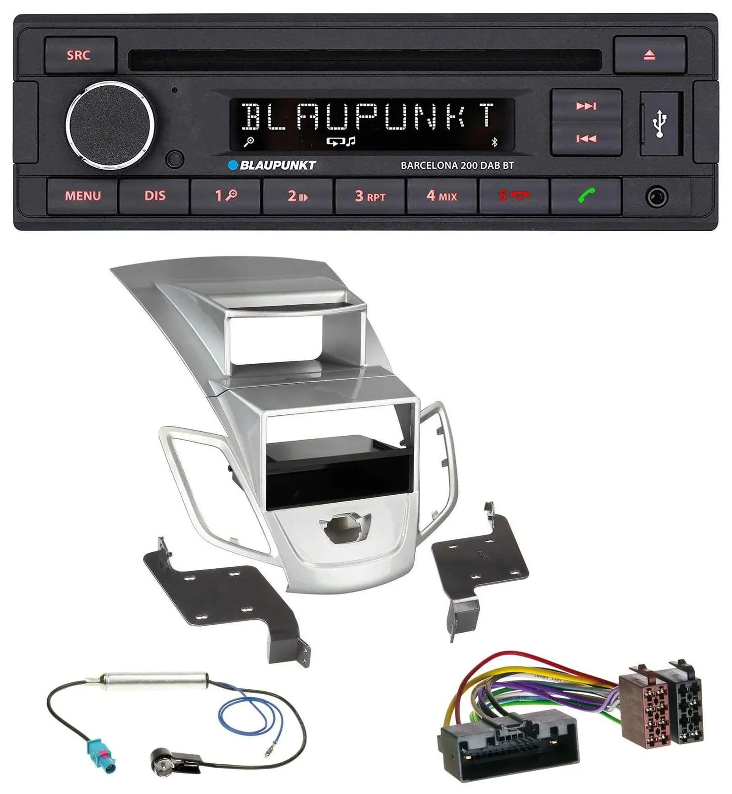 Blaupunkt USB DAB CD Bluetooth MP3 Autoradio für Ford Fiesta Display 10-17 silbe