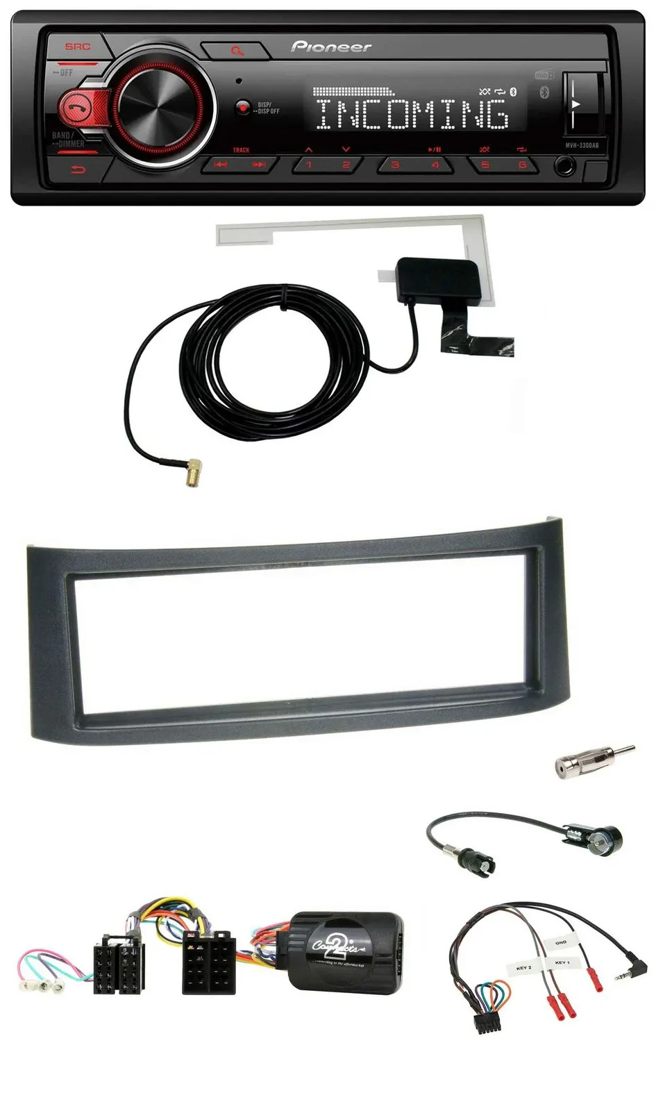 Pioneer USB Lenkrad DAB Bluetooth Autoradio für Smart ForFour W454 2004-2006 sch