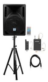 Rockville 8" Church Speaker Sound System w/ Headset Mic For Sermons, Speeches