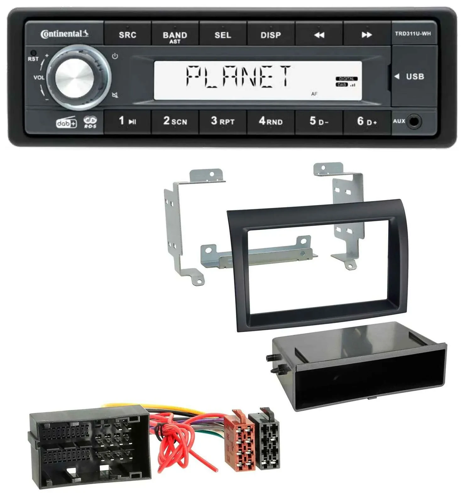 Автомагнитола Continental 1DIN MP3 USB AUX DAB для Citroën Jumper (с 2014) и Fiat Ducato