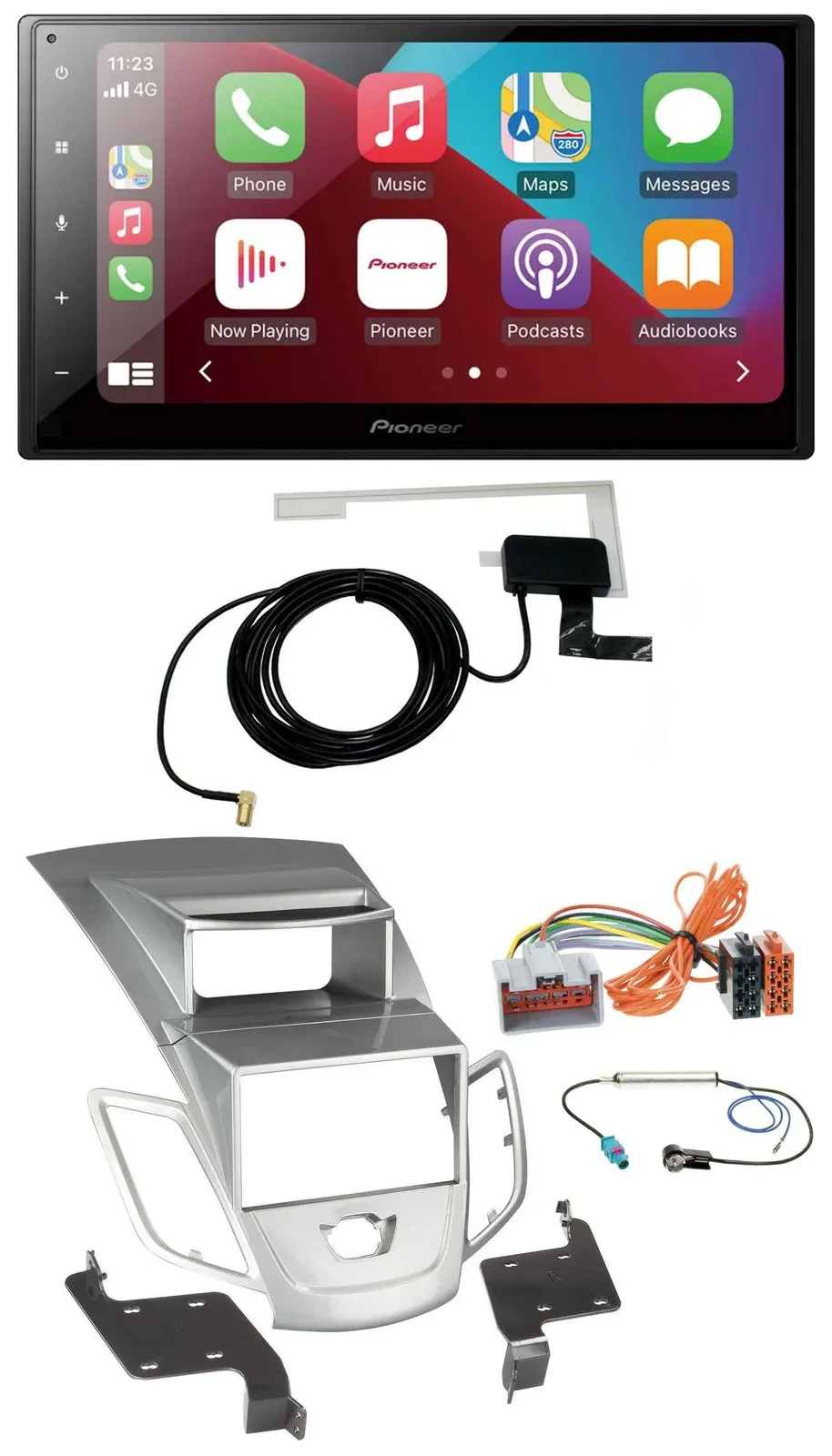 Автомагнитола Pioneer 2DIN, USB, Bluetooth, DAB, MP3, для Ford Fiesta 2008–2010, с дисплеем