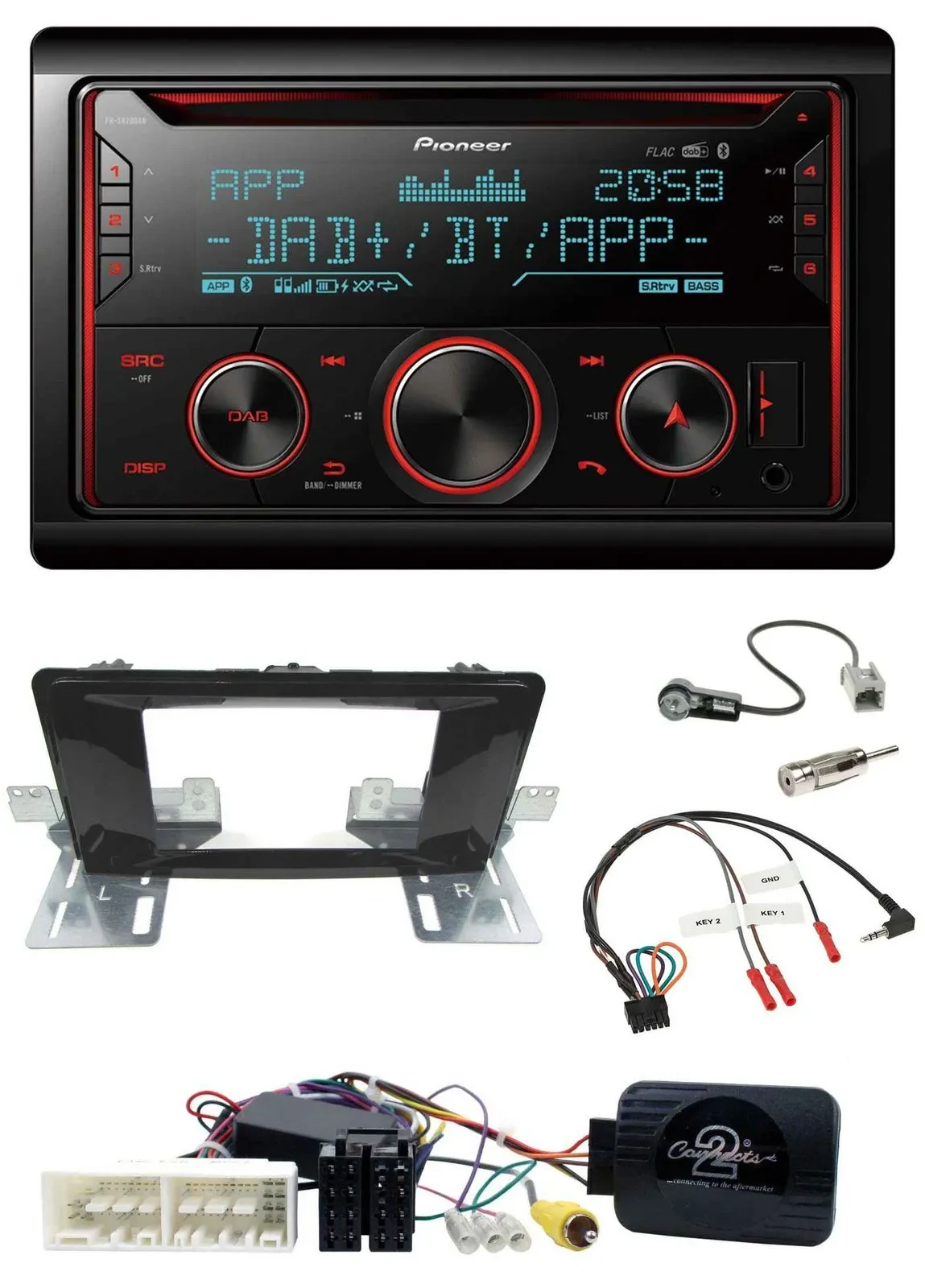 Pioneer 2DIN DAB Lenkrad Bluetooth USB CD Autoradio für Hyundai H 350 ab 2016