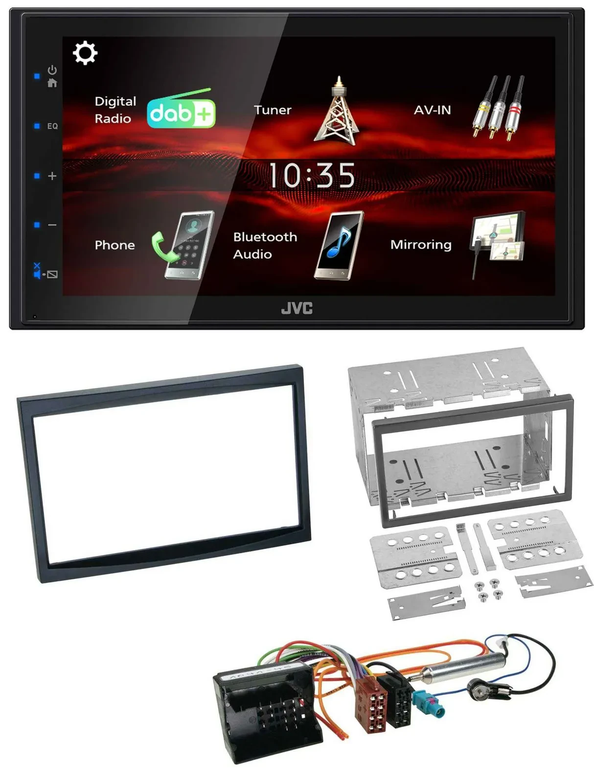 JVC USB Bluetooth MP3 DAB 2DIN Autoradio für Peugeot 207 307 Expert Partner schw