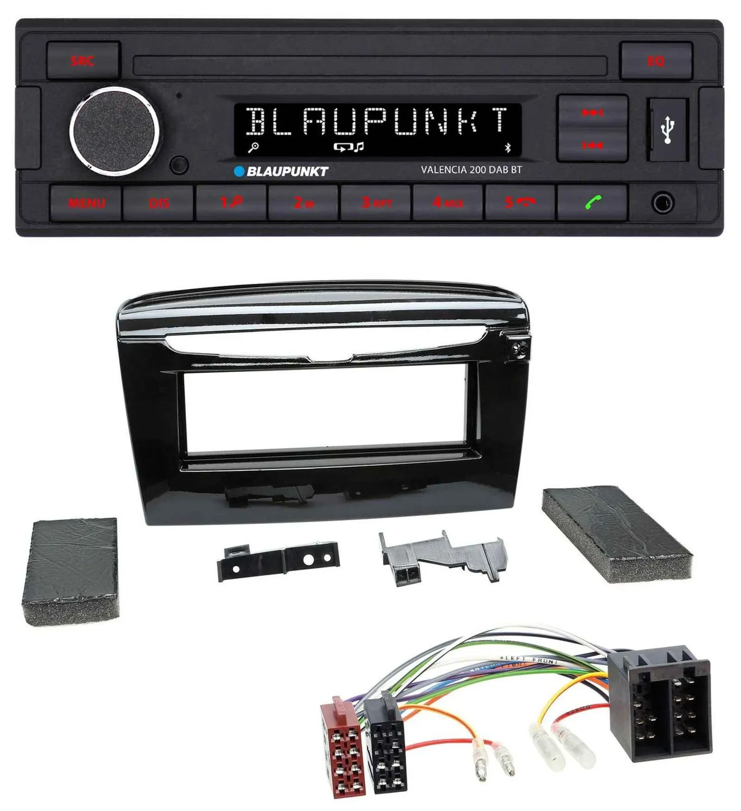 Автомагнитола Blaupunkt DAB MP3 Bluetooth USB для Lancia Y (с 2012), черный, глянец