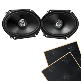 JVC CS-DR6821 6x8" DR Series Coaxial Car Speakers + Sound Damping