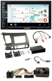 Alpine Bluetooth TMC USB DAB 2DIN Lenkrad Navigation für Honda Civic 06-10 Hybri