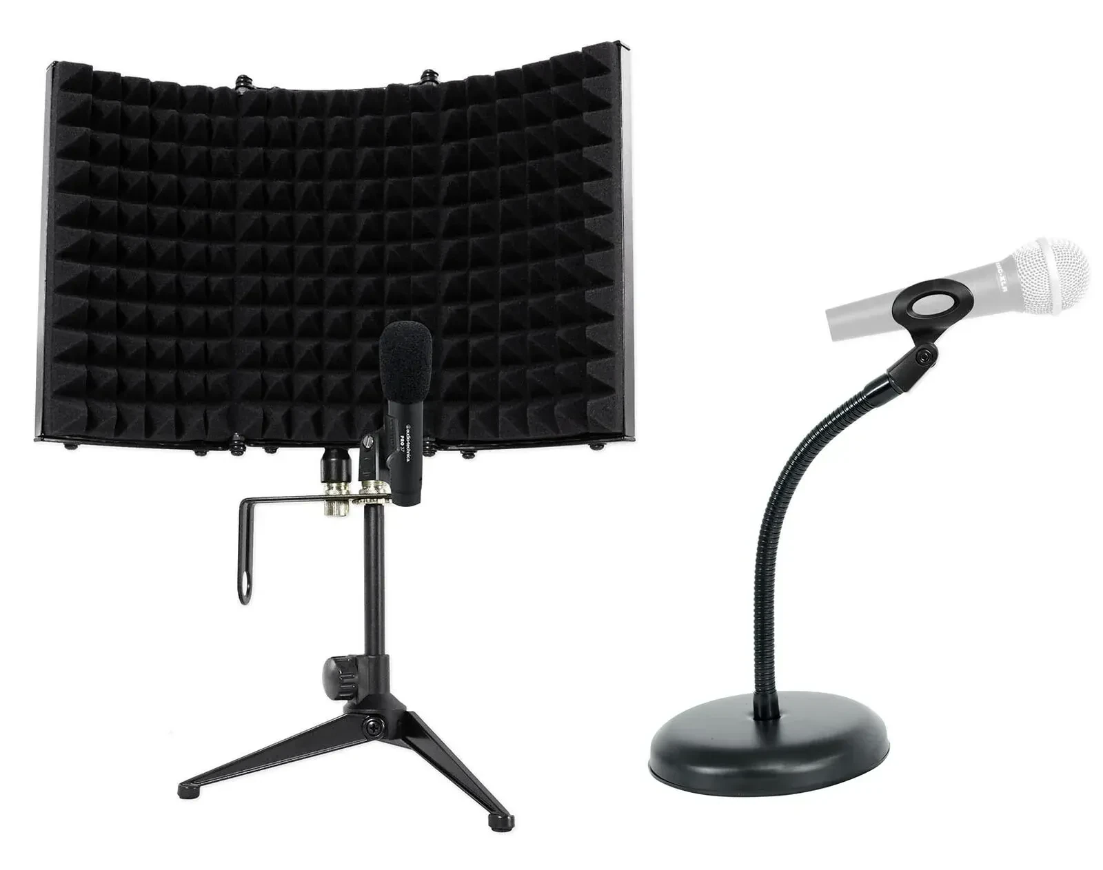 Микрофон конденсаторный Audio-Technica PRO 37 (набор, 3 шт.) с микрофонной стойкой и акустическим экраном