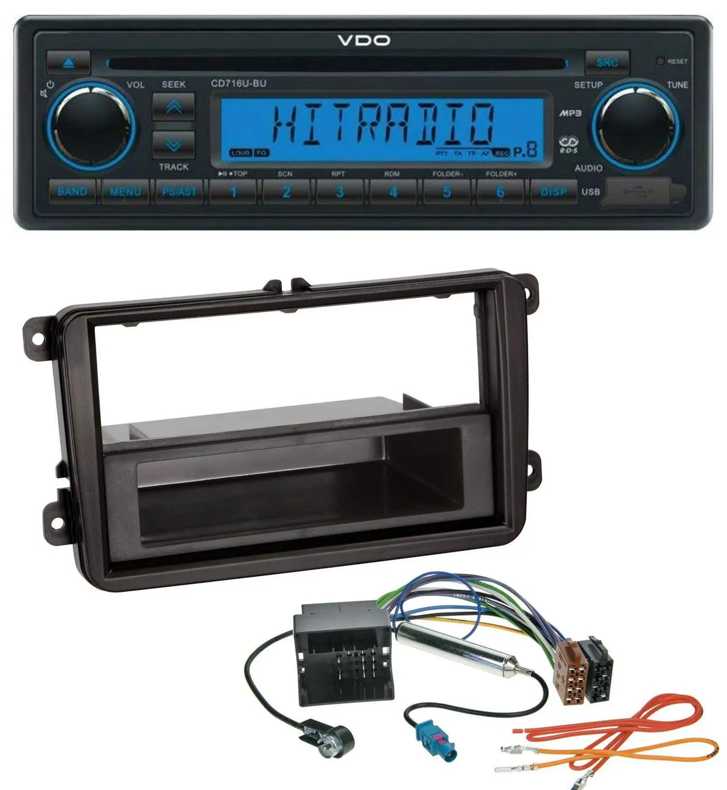 VDO AUX MP3 1DIN CD USB Autoradio für VW Sharan ab 10 Tiguan ab 07 Touran ab 03