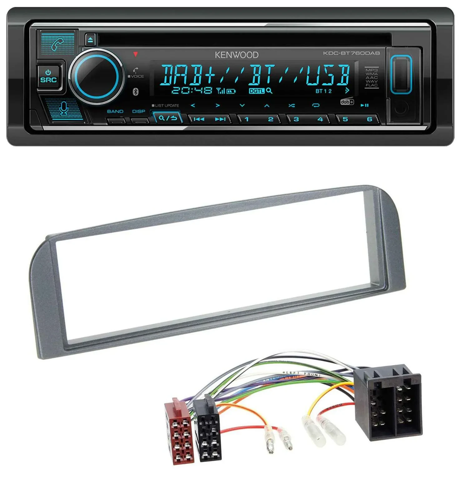 Kenwood MP3 Bluetooth DAB USB CD Autoradio für Alfa Romeo 147, GT - anthrazit