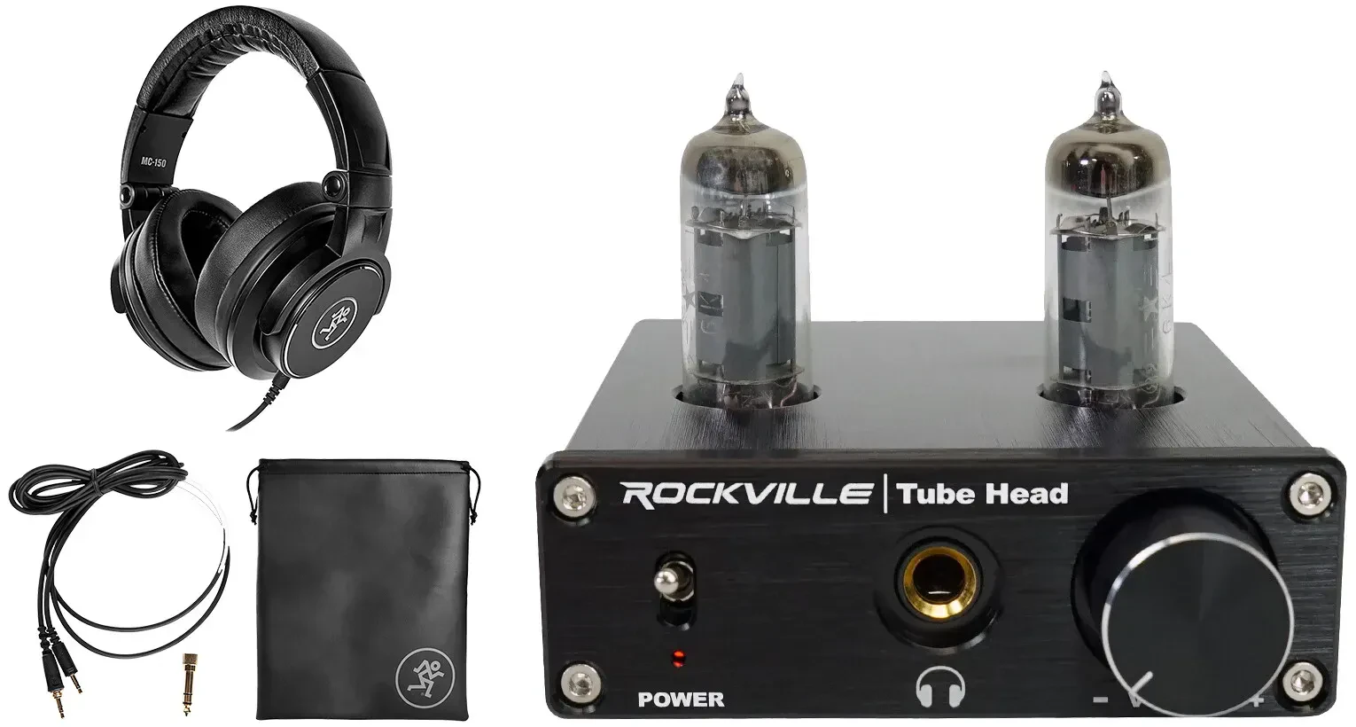 Наушники мониторные Mackie MC-150 закрытые (набор) с ламповым усилителем для наушников