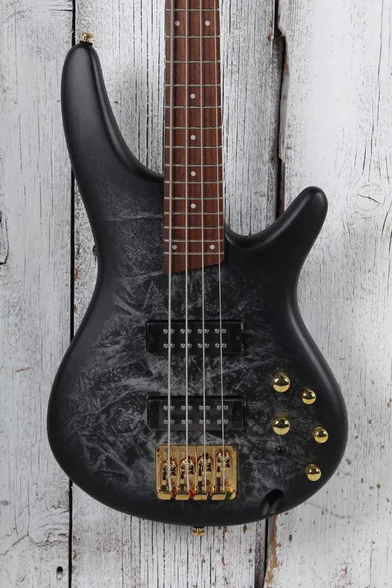 Ibanez SR300EDX 4 String Electric Bass Guitar Black Ice Frozen Matte