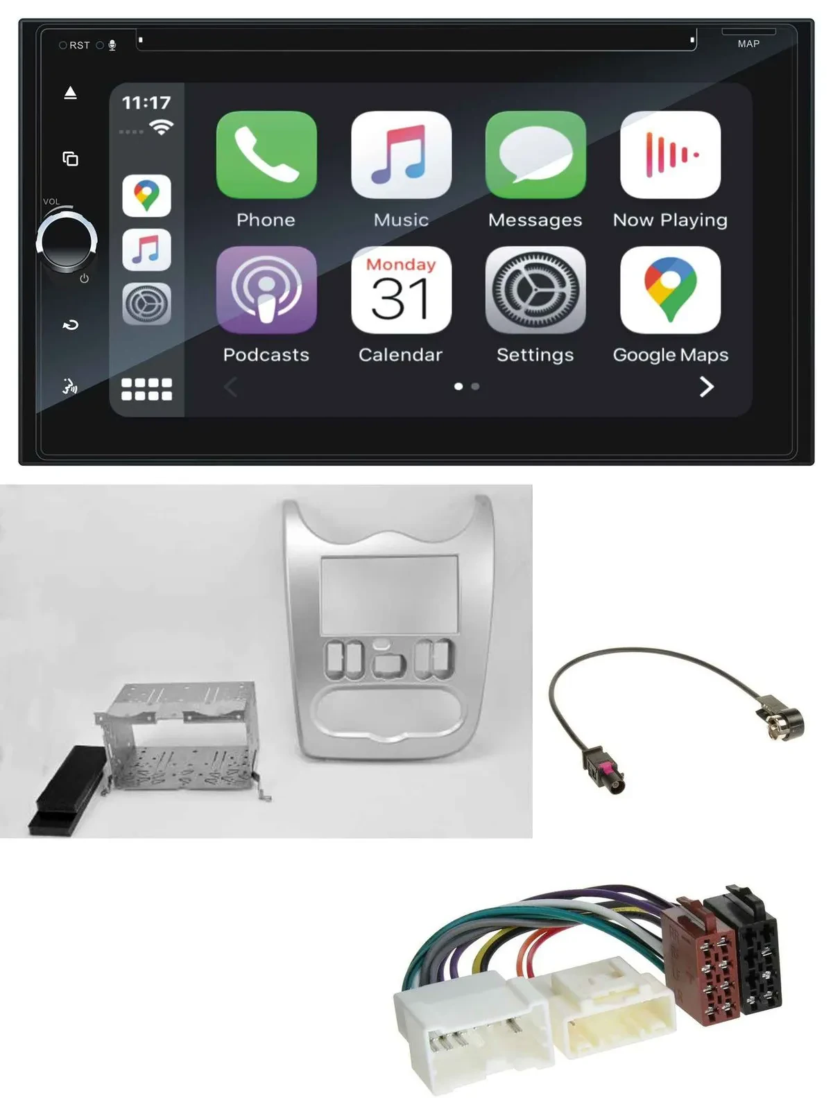 Blaupunkt 2DIN Bluetooth DAB USB DVD MP3 Autoradio für Dacia Sandero Logan Duste