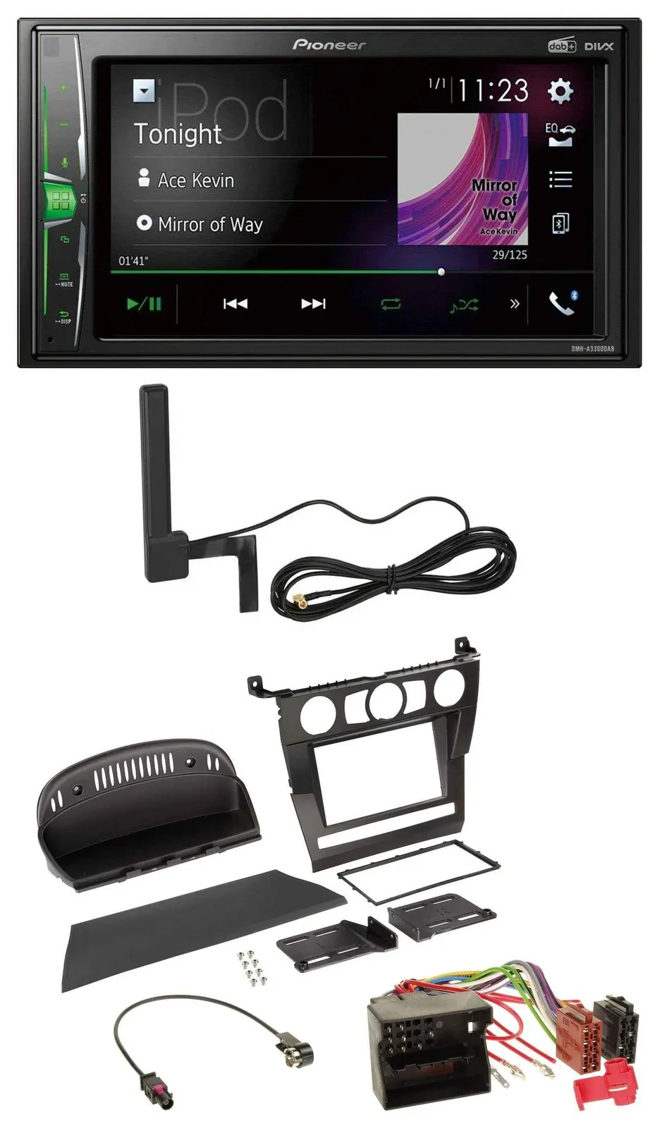 Pioneer MP3 DAB AUX 2DIN Bluetooth Autoradio für BMW 5er (E60, 2003-2007)