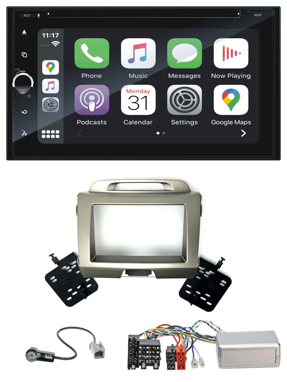 Blaupunkt DAB USB Bluetooth Lenkrad 2DIN TMC Navigation für Kia Sportage 3 2010-