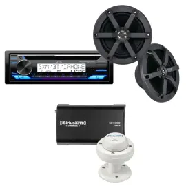 JVC KD-PKT92MBS Marine CD Receiver & Speaker Package w/ SiriusXM SXV300M1