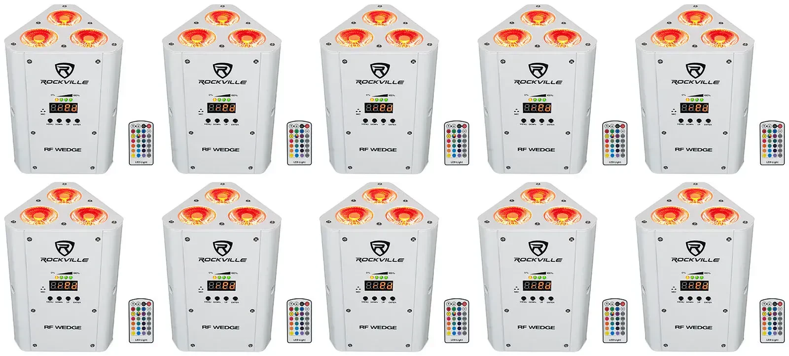 Светодиодный прибор Rockville RF WEDGE White (10 штук)