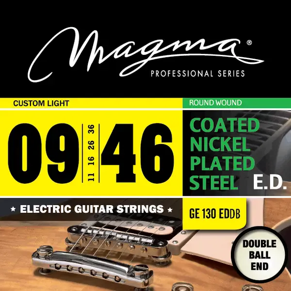 Струны для электрогитары Magma Strings GE130EDDB Coated Nickel Plated Steel Double Ball End 9-46