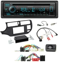 Kenwood Bluetooth DAB CD Lenkrad USB Autoradio für Kia Rio UB 2011-2015 schwarz