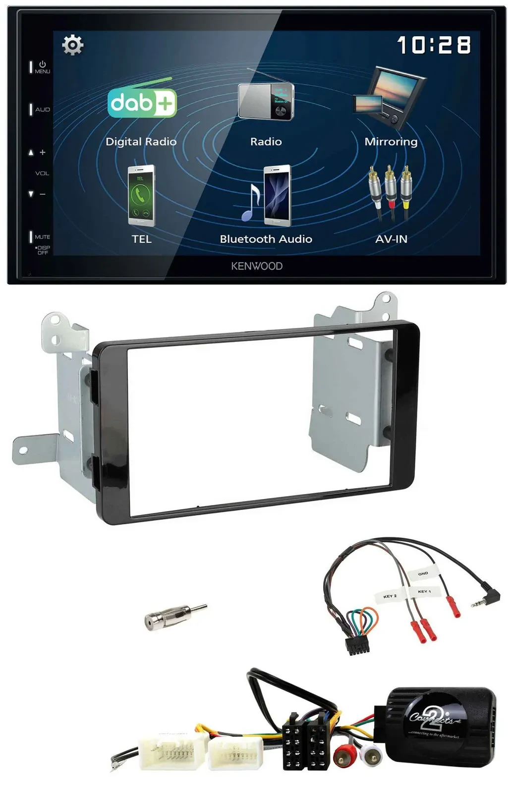Kenwood 2DIN Bluetooth Lenkrad USB DAB Autoradio für Mitsubishi L200 ab 10/2015