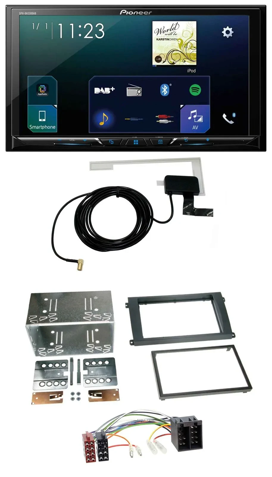 Pioneer 2DIN DAB USB MP3 Bluetooth Autoradio für Porsche Cayenne 2002-2007