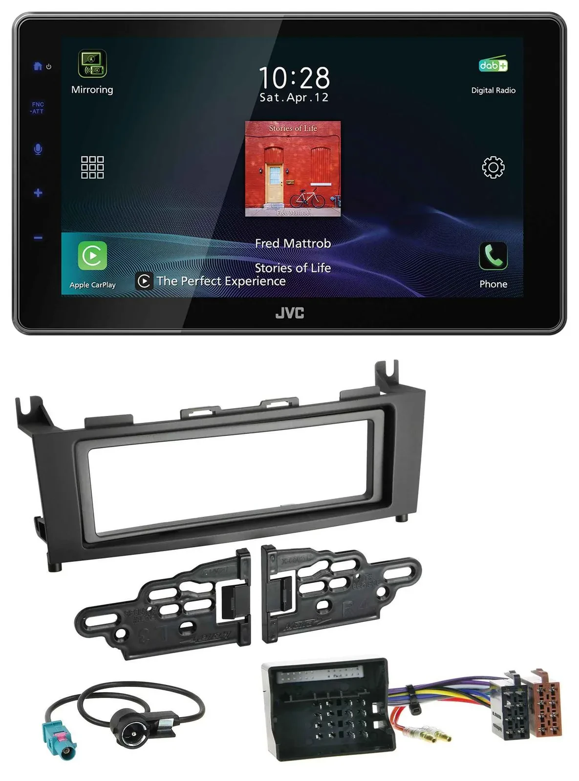 Автомагнитола для Mercedes GLK (2008–2012) JVC DAB, MP3, Bluetooth, USB