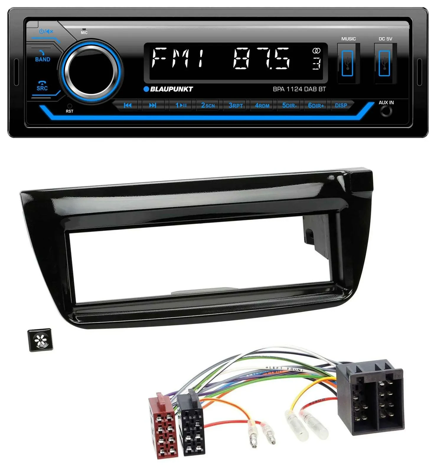 Blaupunkt Bluetooth USB DAB MP3 Autoradio für Opel Combo ab 11 Fiat Doblo 12-15
