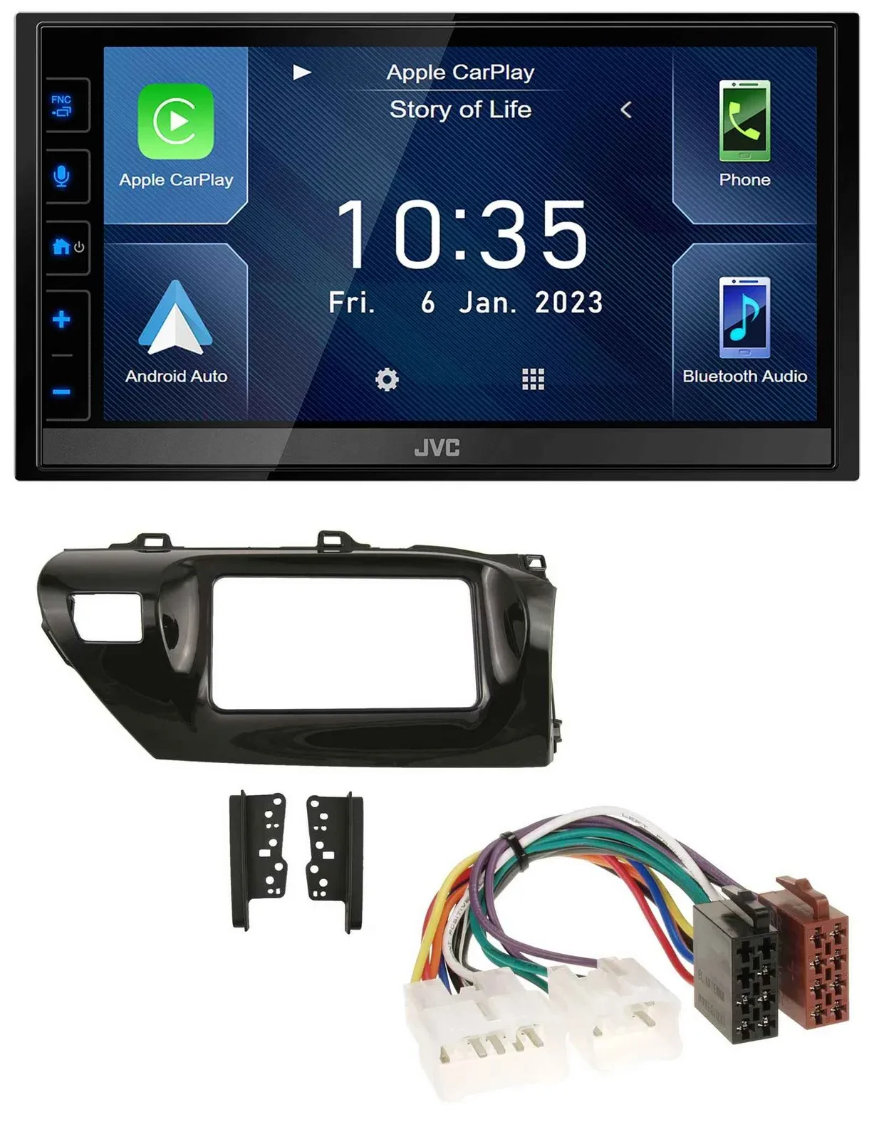 JVC DAB Bluetooth MP3 USB 2DIN Autoradio für Toyota Hilux (2015-2020)