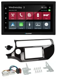 Blaupunkt 2DIN MP3 USB Bluetooth DAB Autoradio für Kia Rio UB ab 15 piano-schwar