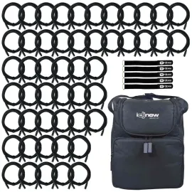 50 Pack 10 Foot ft 3 Pin DMX Male Female 512 Light Lighting Data Transfer Cable