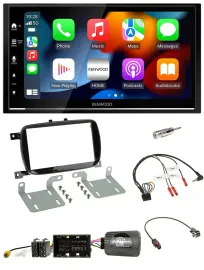 Kenwood DAB USB Bluetooth 2DIN Lenkrad Autoradio für 500 X ab 2016 Facelift Pian